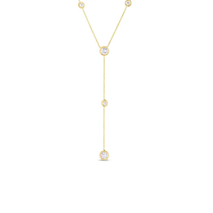 ROBERTO COIN Necklaces 18K YELLOW GOLD DIAMONDS BY THE INCH 5 STATION Y NECKLACE ROBERTO COIN Necklaces 18K YELLOW GOLD DIAMONDS BY THE INCH 5 STATION Y NECKLACE