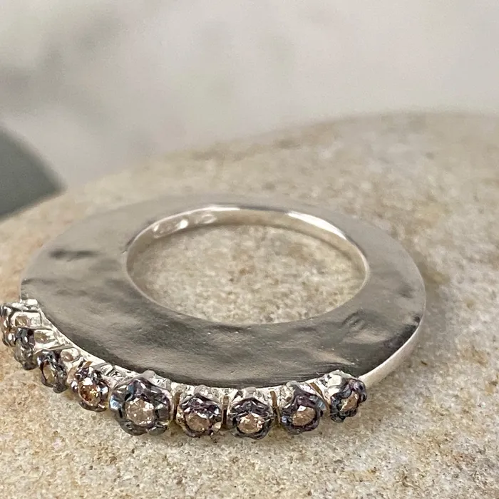 Rosa Maria Rings Rosa Maria Brennon3 Sterling Silver Ring Cognac Diamonds