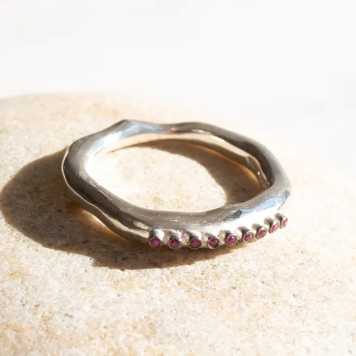 Rosa Maria Rosa Maria Seica 4 Sterling Silver wRubies Ring Rings