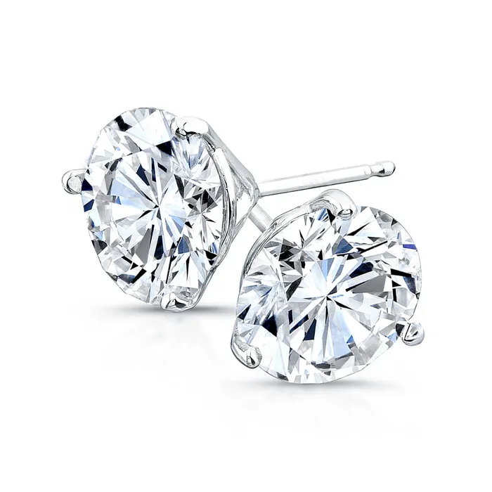 Round Brilliant Diamond Stud Earrings 241TW Rahaminov Diamonds Earrings