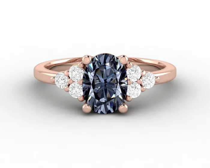 Sapheena Jewelry Rings Astrid 1 12 Ct Oval Cut Grey Moissanite Engagement Ring Sapheena Jewelry Rings Astrid 1 12 Ct Oval Cut Grey Moissanite Engagement Ring