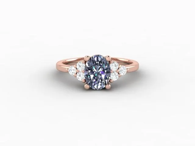 Sapheena Jewelry Rings Astrid 1 12 Ct Oval Cut Grey Moissanite Engagement Ring