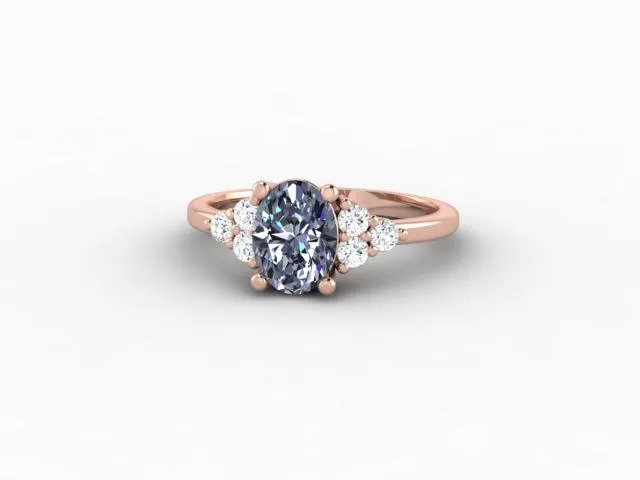 Sapheena Jewelry Rings Astrid 1 12 Ct Oval Cut Grey Moissanite Engagement Ring