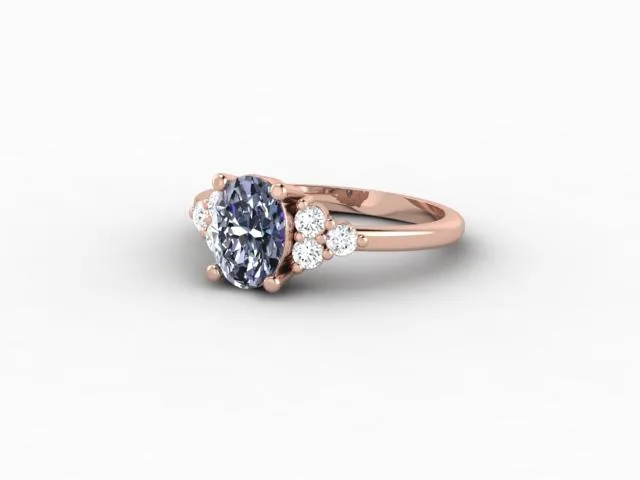 Sapheena Jewelry Rings Astrid 1 12 Ct Oval Cut Grey Moissanite Engagement Ring