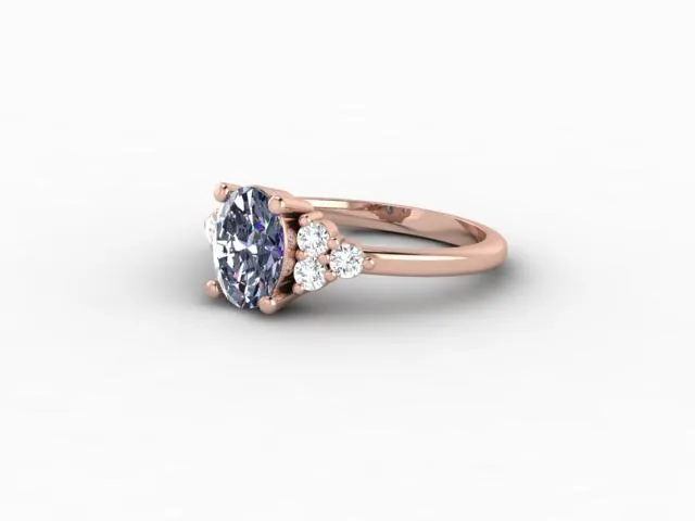 Sapheena Jewelry Rings Astrid 1 12 Ct Oval Cut Grey Moissanite Engagement Ring