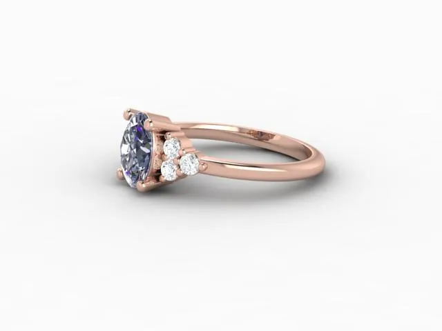 Sapheena Jewelry Rings Astrid 1 12 Ct Oval Cut Grey Moissanite Engagement Ring
