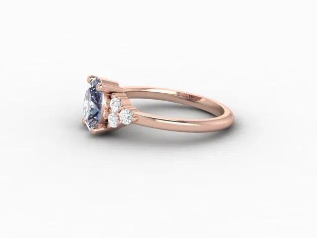 Sapheena Jewelry Rings Astrid 1 12 Ct Oval Cut Grey Moissanite Engagement Ring