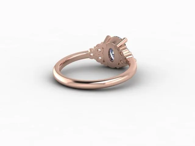 Sapheena Jewelry Rings Astrid 1 12 Ct Oval Cut Grey Moissanite Engagement Ring