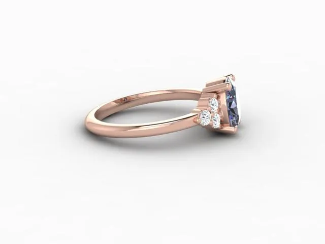 Sapheena Jewelry Rings Astrid 1 12 Ct Oval Cut Grey Moissanite Engagement Ring