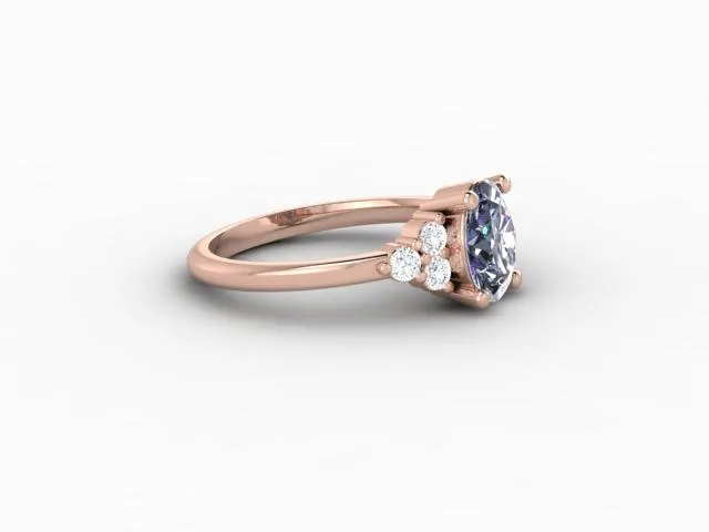 Sapheena Jewelry Rings Astrid 1 12 Ct Oval Cut Grey Moissanite Engagement Ring