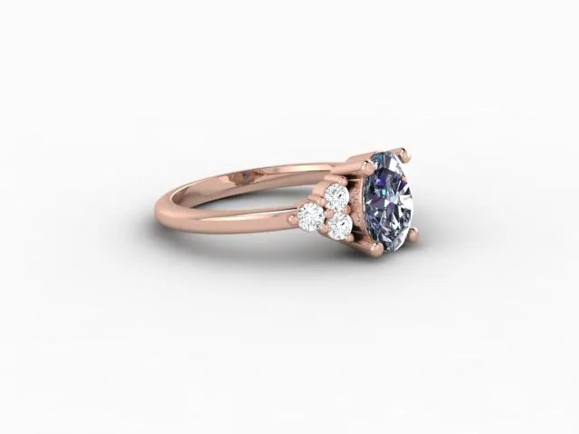 Sapheena Jewelry Rings Astrid 1 12 Ct Oval Cut Grey Moissanite Engagement Ring