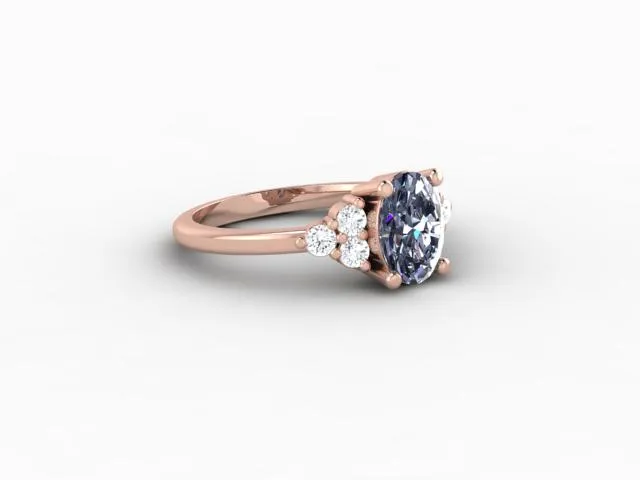 Sapheena Jewelry Rings Astrid 1 12 Ct Oval Cut Grey Moissanite Engagement Ring