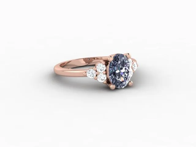 Sapheena Jewelry Rings Astrid 1 12 Ct Oval Cut Grey Moissanite Engagement Ring