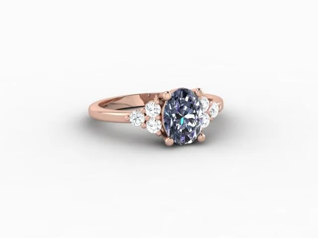 Sapheena Jewelry Rings Astrid 1 12 Ct Oval Cut Grey Moissanite Engagement Ring