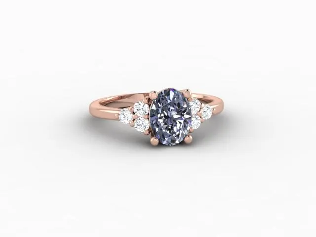 Sapheena Jewelry Rings Astrid 1 12 Ct Oval Cut Grey Moissanite Engagement Ring