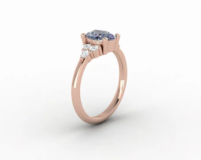 Sapheena Jewelry Rings Astrid 1 12 Ct Oval Cut Grey Moissanite Engagement Ring