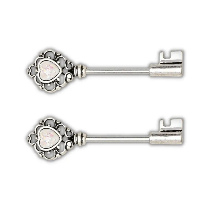 She Ate Earrings Opal Key Nipple Rings