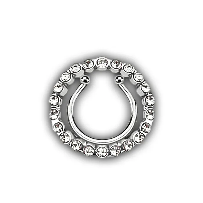 ShopSheAte Earrings Diamonte Fake Nipple Rings