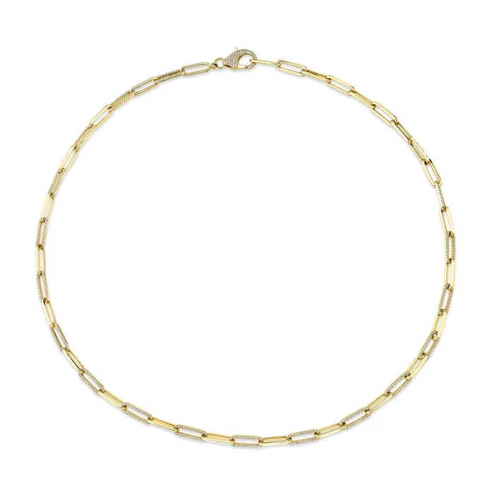 SHY CREATION Diamond Paperclip Necklace Necklaces