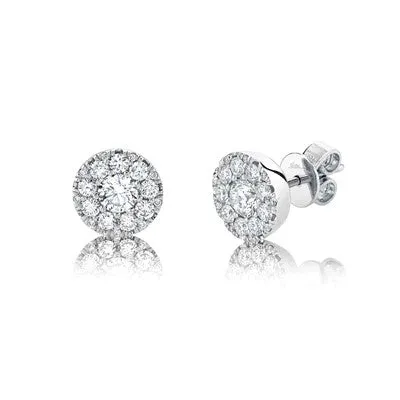 SHY CREATIONS 024CTCTRROUND 026CTSIDE DIAMOND CLUSTER EARRING Earrings