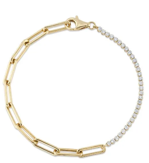 SHY CREATIONS Bracelets 066CT DIAMOND PAPER CLIP LINK BRACELET