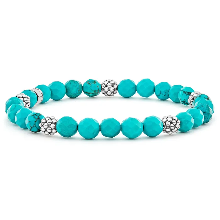 Signature Caviar Five Station Silver Turquoise Bead Bracelet LAGOS Bracelets Signature Caviar Five Station Silver Turquoise Bead Bracelet LAGOS Bracelets