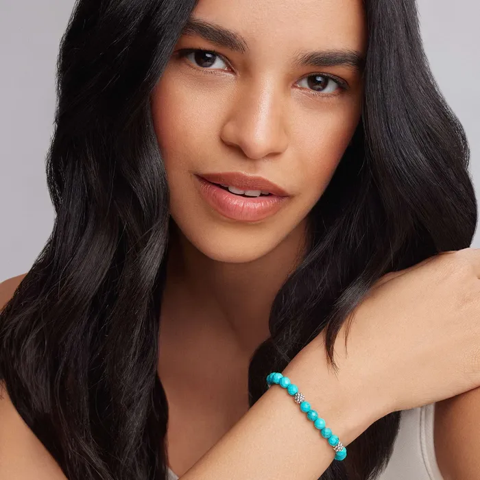 Signature Caviar Five Station Silver Turquoise Bead Bracelet LAGOS Bracelets