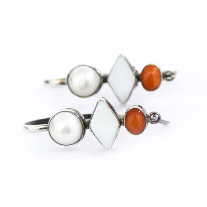 Silver Earrrings with Coral Nanni Gabriella Necklaces
