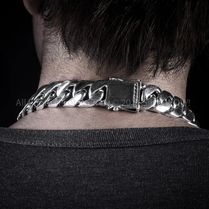 silverwow 20mm Heavy Curb Silver Necklace Chain Necklaces