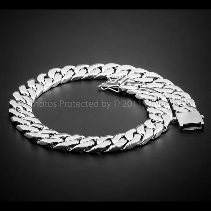 silverwow 20mm Heavy Curb Silver Necklace Chain Necklaces