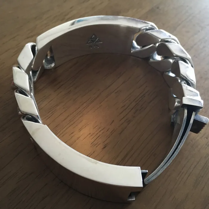 silverwow Bracelets Double Plate Identity Bracelet 22mm Wide