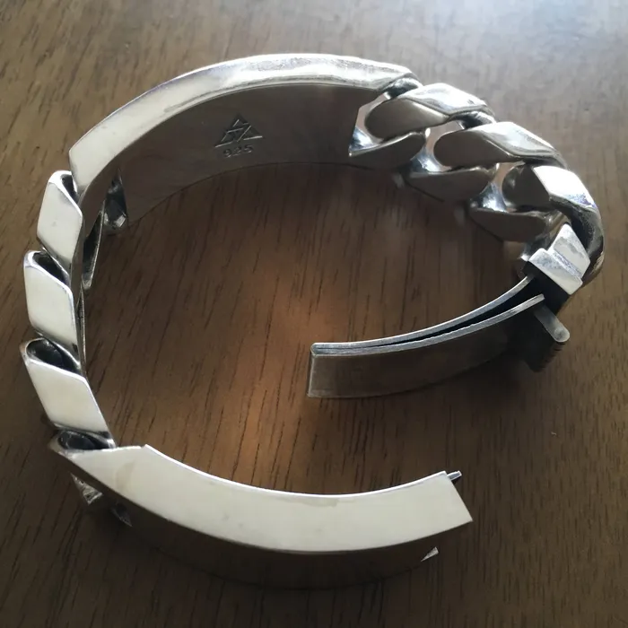 silverwow Bracelets Double Plate Identity Bracelet 22mm Wide