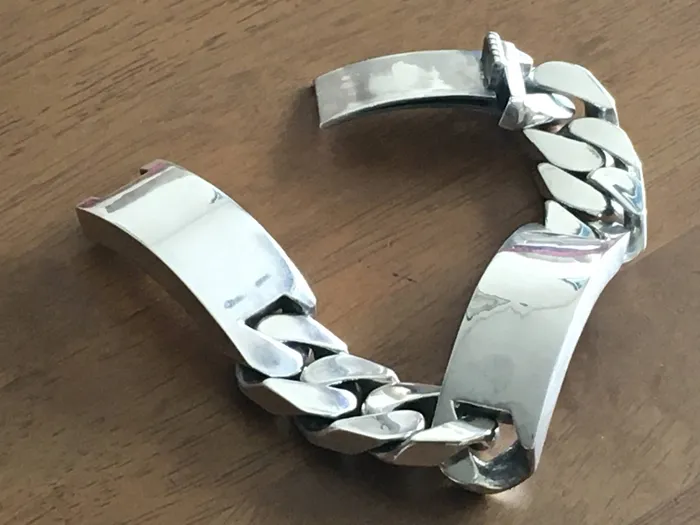 silverwow Bracelets Double Plate Identity Bracelet 22mm Wide