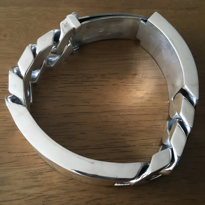 silverwow Bracelets Double Plate Identity Bracelet 22mm Wide