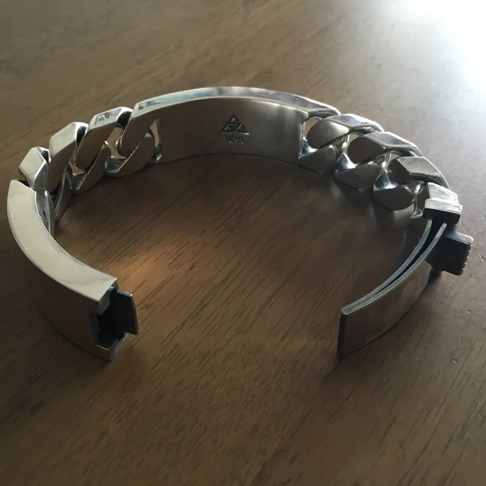 silverwow Bracelets Double Plate Identity Bracelet 22mm Wide