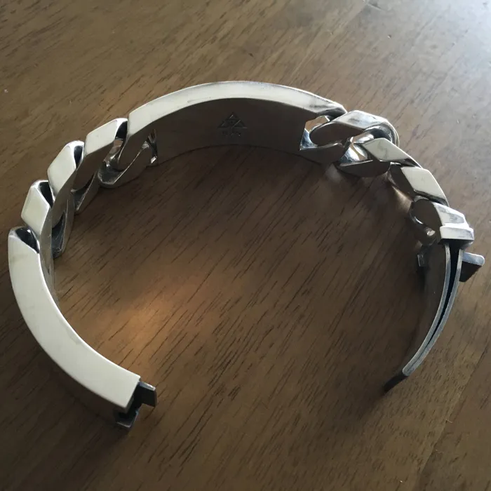 silverwow Bracelets Double Plate Identity Bracelet 22mm Wide