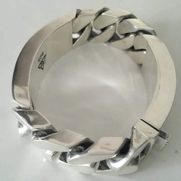 silverwow Bracelets Double Plate Identity Bracelet 22mm Wide
