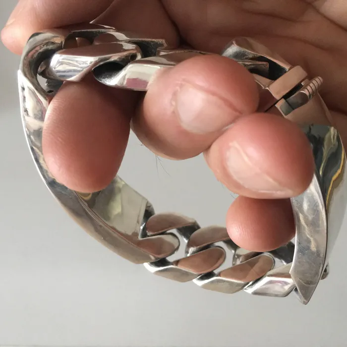 silverwow Bracelets Double Plate Identity Bracelet 22mm Wide