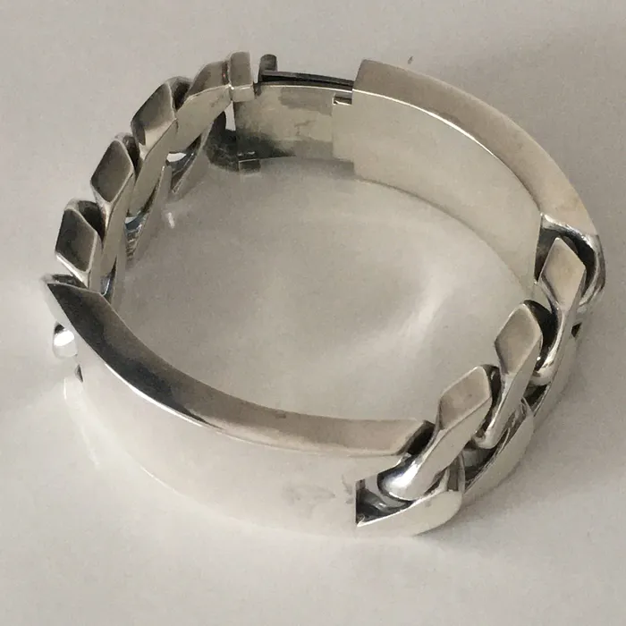 silverwow Bracelets Double Plate Identity Bracelet 22mm Wide