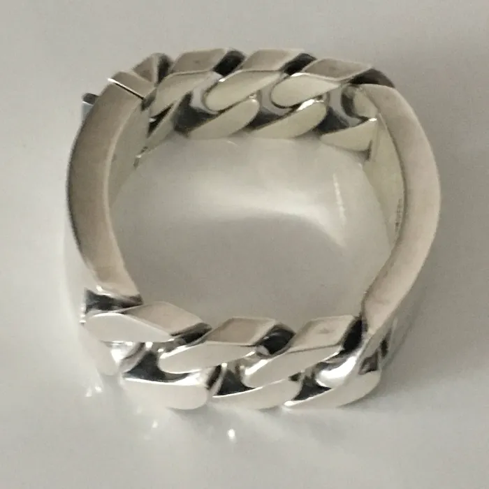 silverwow Bracelets Double Plate Identity Bracelet 22mm Wide