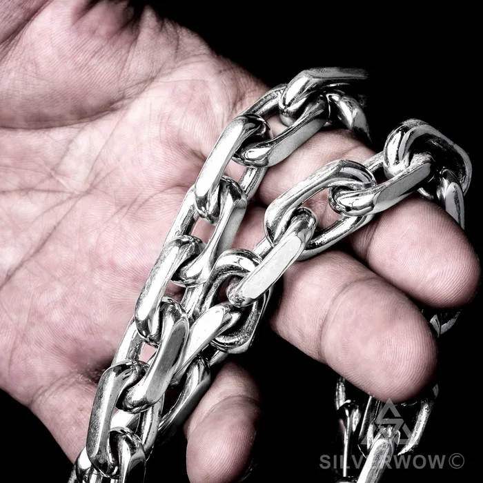 silverwow Necklaces 15mm Chain Link Necklace Heavier Version