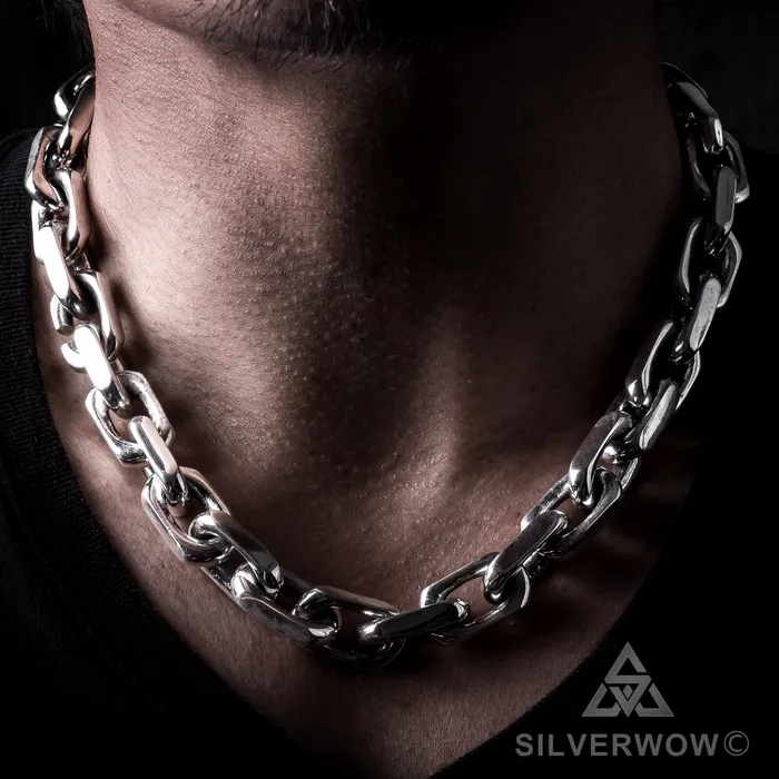 silverwow Necklaces 15mm Chain Link Necklace Heavier Version
