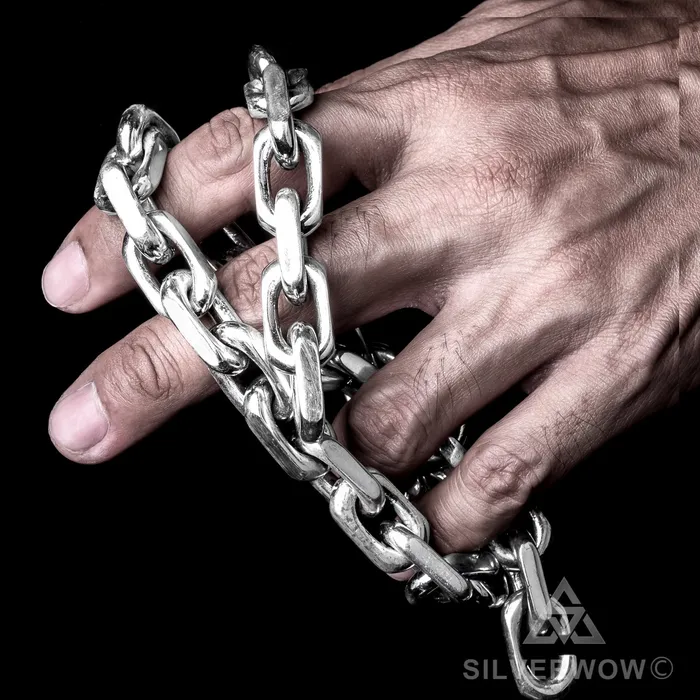 silverwow Necklaces 15mm Chain Link Necklace Heavier Version