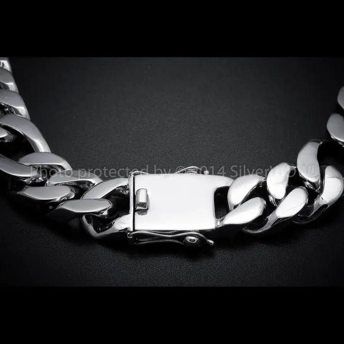 silverwow Necklaces 25mm Silver Figaro Chain Necklace