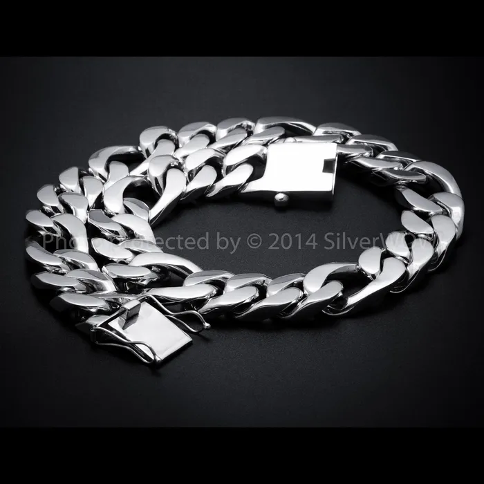 silverwow Necklaces 25mm Silver Figaro Chain Necklace