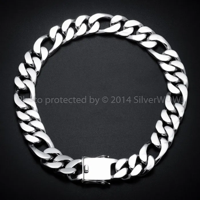 silverwow Necklaces 25mm Silver Figaro Chain Necklace