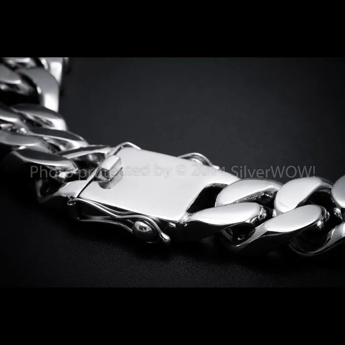 silverwow Necklaces 25mm Silver Figaro Chain Necklace