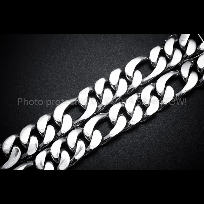 silverwow Necklaces 25mm Silver Figaro Chain Necklace