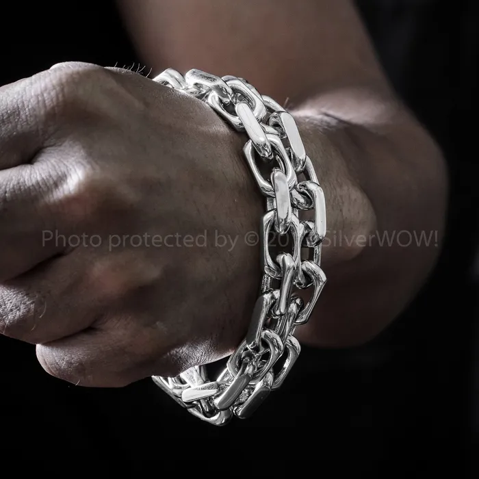 silverwow Necklaces Chain Link Mens Necklace x 12mm Wide