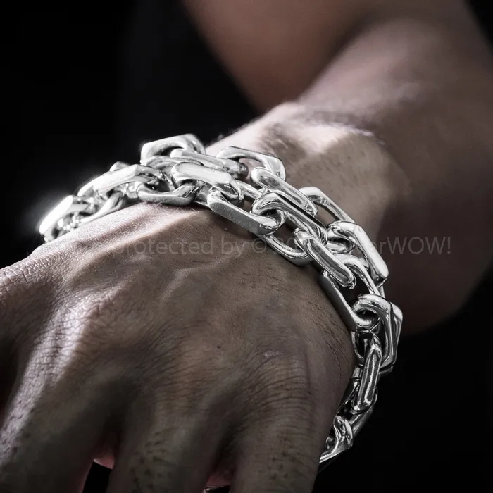 silverwow Necklaces Chain Link Mens Necklace x 12mm Wide